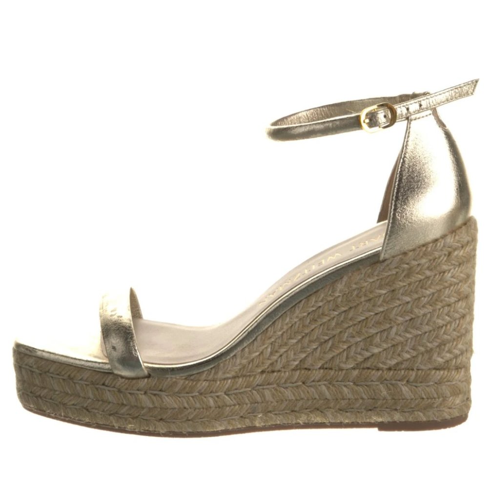 Stuart Weitzman Gold Espadrille Wedges size 9.5